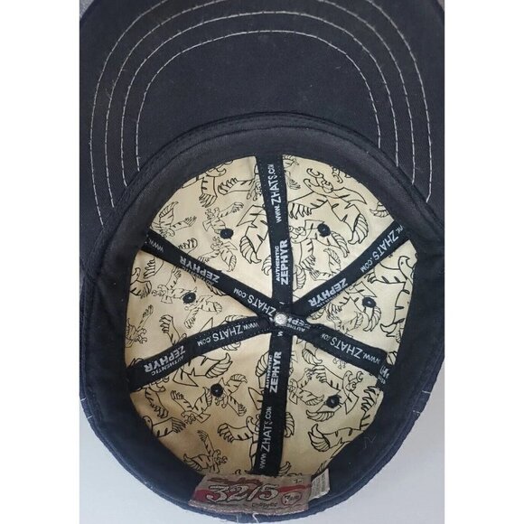 Black pinstripe Eastern Washington lined Zephyr Fitted 7 3/8 Blue Cap Eagles Hat - Picture 6 of 9